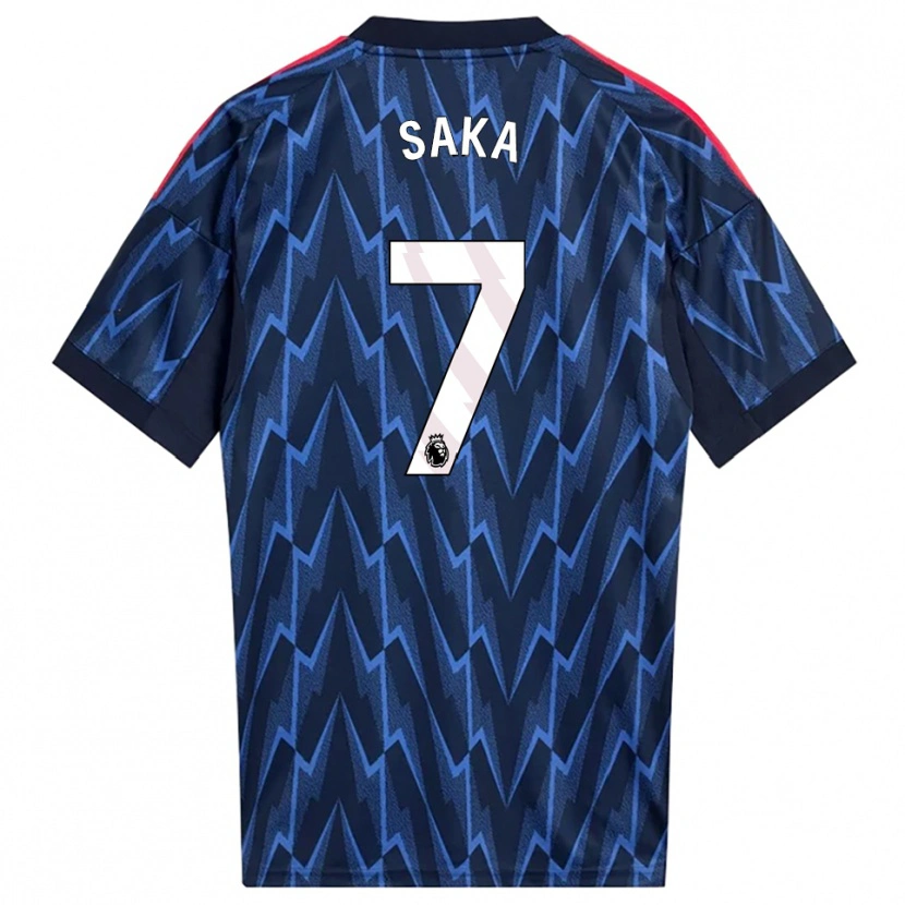 Danxen Mujer Camiseta Bukayo Saka #7 Marino Rojo 2ª Equipación 2025/26 La Camisa