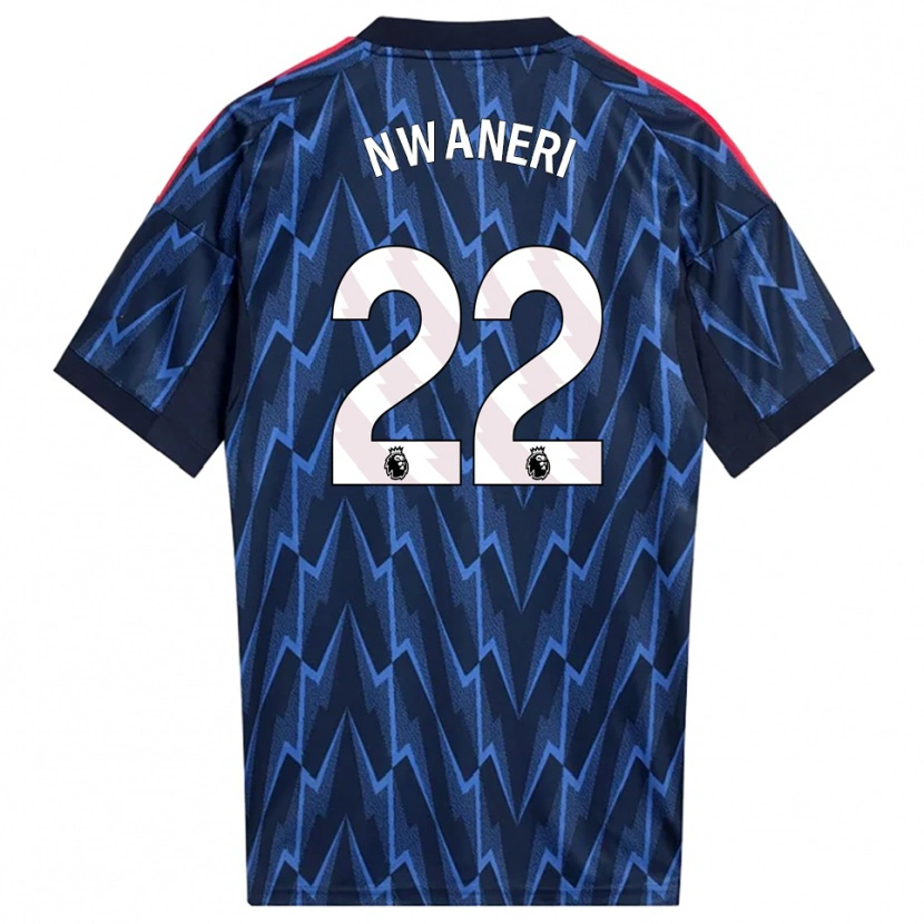 Danxen Mujer Camiseta Ethan Nwaneri #22 Marino Rojo 2ª Equipación 2025/26 La Camisa