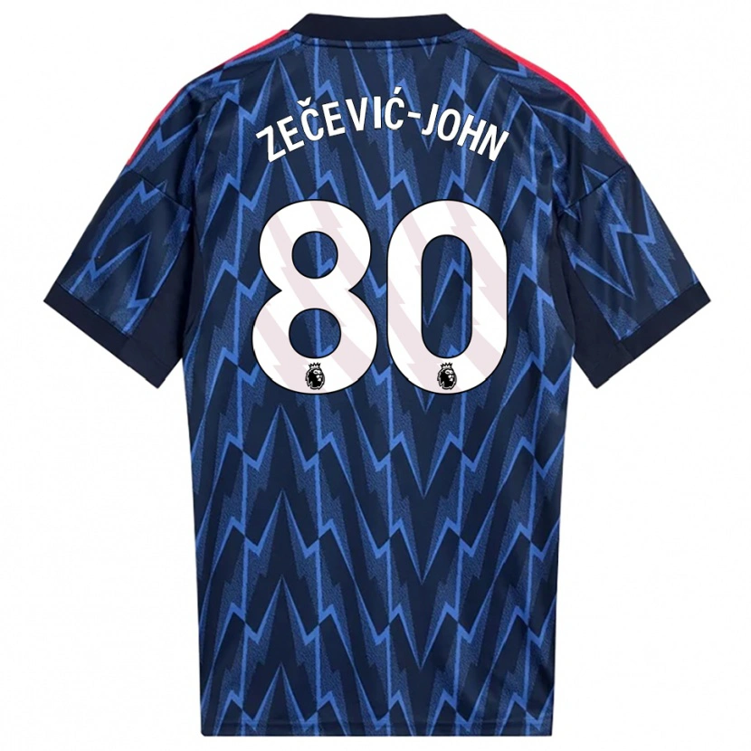 Danxen Mujer Camiseta Louis Zečević-John #80 Marino Rojo 2ª Equipación 2025/26 La Camisa