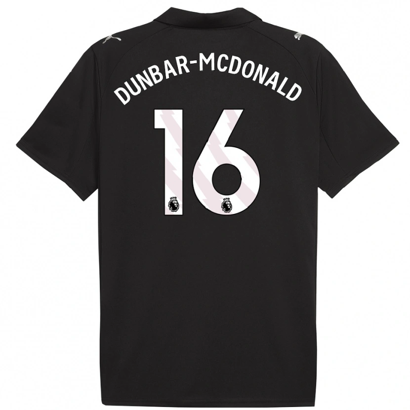 Danxen Mujer Camiseta Christian Dunbar-Mcdonald #16 Negro Blanco 2ª Equipación 2025/26 La Camisa