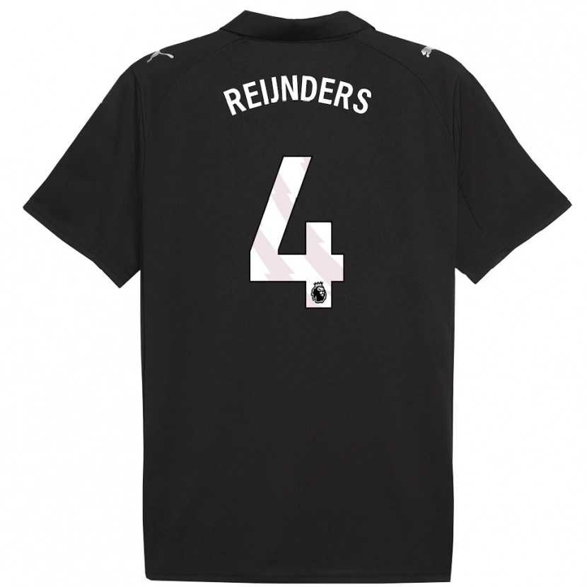 Danxen Mujer Camiseta Tijjani Reijnders #4 Negro Blanco 2ª Equipación 2025/26 La Camisa