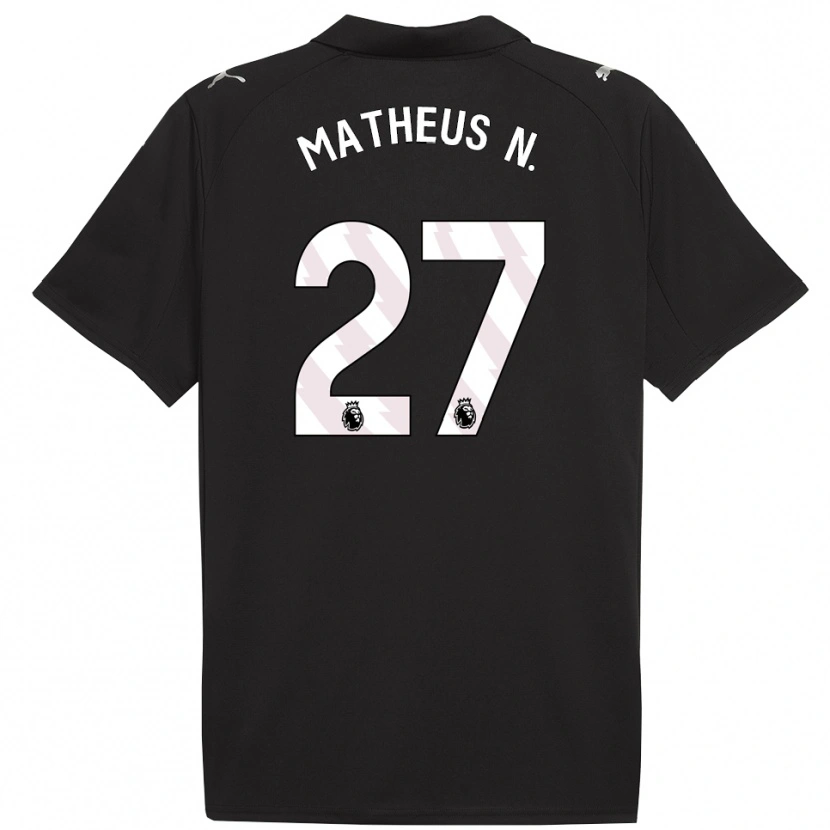 Danxen Mujer Camiseta Matheus Nunes #27 Negro Blanco 2ª Equipación 2025/26 La Camisa