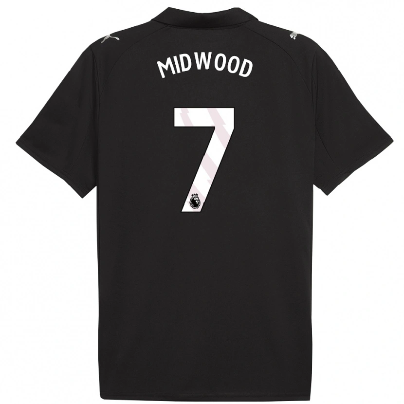 Danxen Mujer Camiseta Kylan Midwood #7 Negro Blanco 2ª Equipación 2025/26 La Camisa