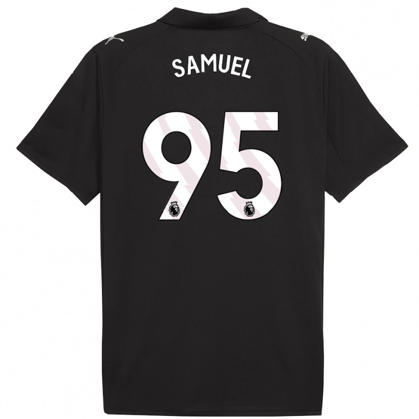 Danxen Mujer Camiseta Lakyle Samuel #95 Negro Blanco 2ª Equipación 2025/26 La Camisa