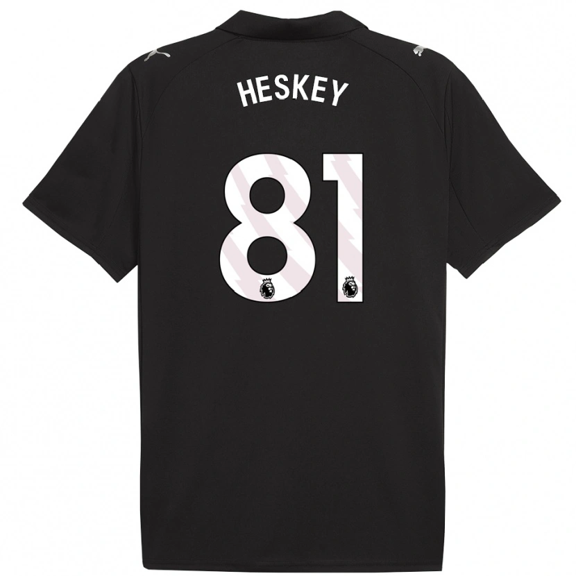 Danxen Mujer Camiseta Jaden Heskey #81 Negro Blanco 2ª Equipación 2025/26 La Camisa