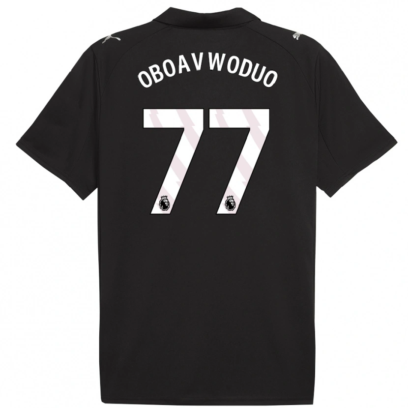 Danxen Mujer Camiseta Justin Oboavwoduo #77 Negro Blanco 2ª Equipación 2025/26 La Camisa