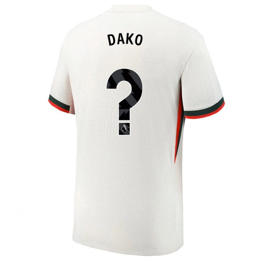 Danxen Mujer Camiseta Jacob Dako #0 Blanco Verde 2ª Equipación 2025/26 La Camisa