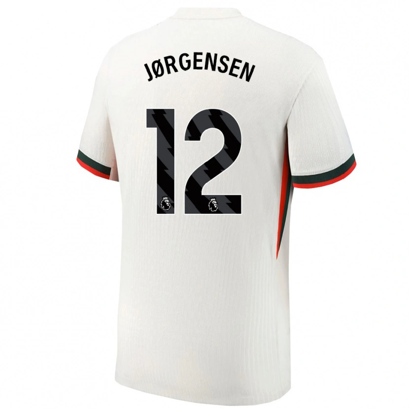 Danxen Mujer Camiseta Filip Jørgensen #12 Blanco Verde 2ª Equipación 2025/26 La Camisa