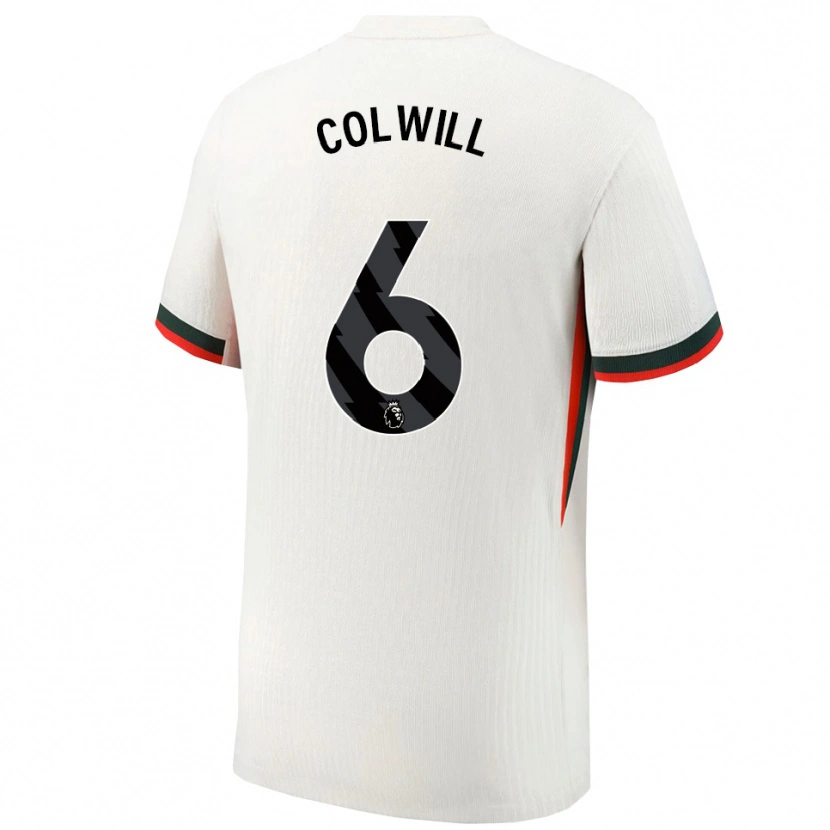Danxen Mujer Camiseta Levi Colwill #6 Blanco Verde 2ª Equipación 2025/26 La Camisa
