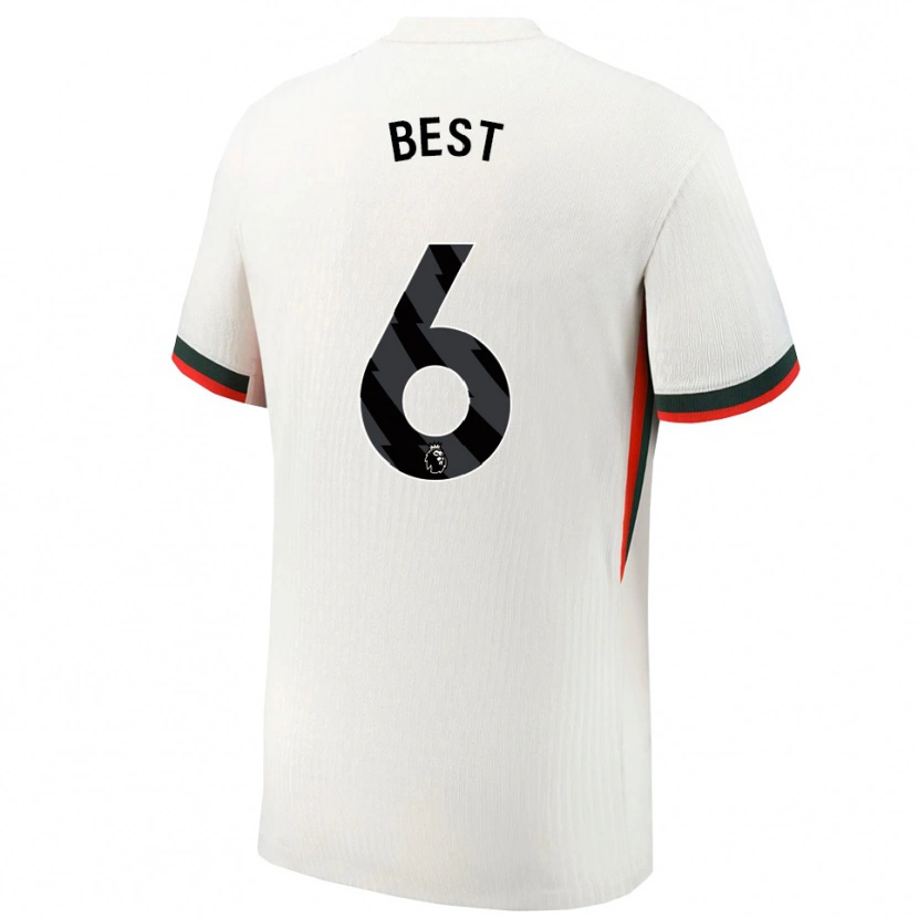 Danxen Mujer Camiseta Kian Best #6 Blanco Verde 2ª Equipación 2025/26 La Camisa