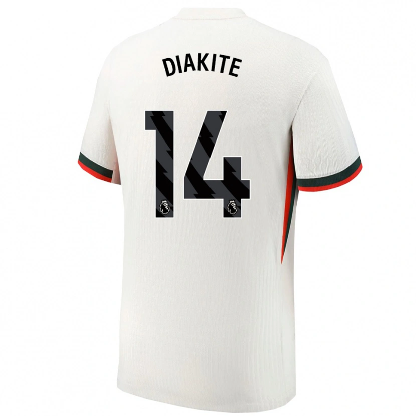 Danxen Mujer Camiseta Calvin Diakite #14 Blanco Verde 2ª Equipación 2025/26 La Camisa