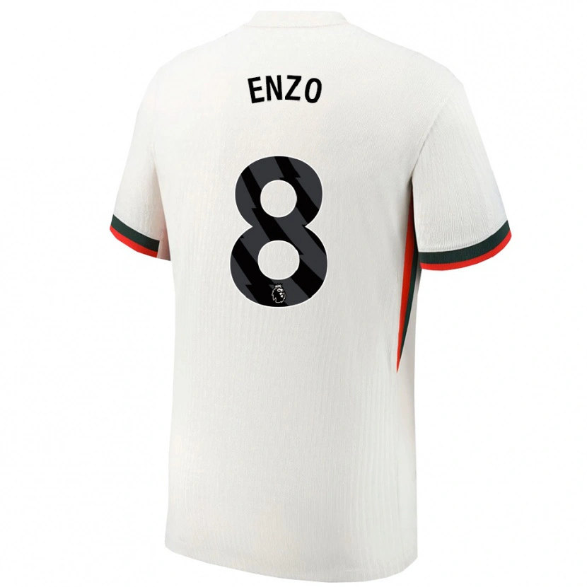 Danxen Mujer Camiseta Enzo Fernández #8 Blanco Verde 2ª Equipación 2025/26 La Camisa
