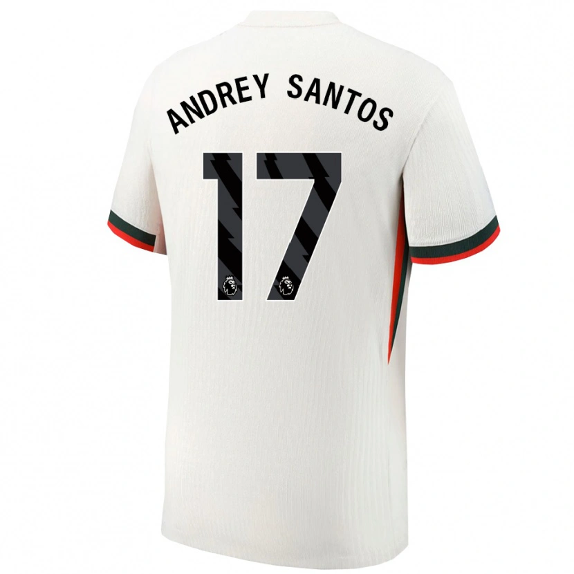 Danxen Mujer Camiseta Andrey Santos #17 Blanco Verde 2ª Equipación 2025/26 La Camisa