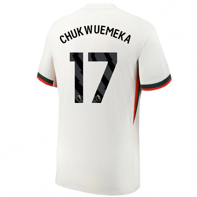 Danxen Mujer Camiseta Carney Chukwuemeka #17 Blanco Verde 2ª Equipación 2025/26 La Camisa