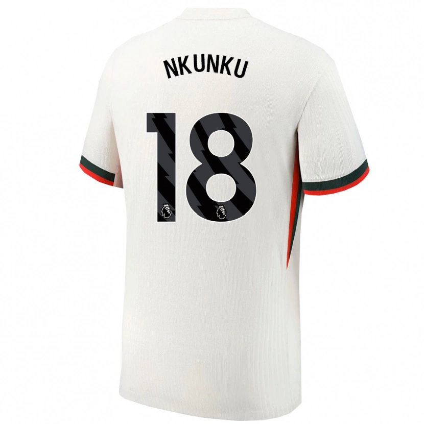 Danxen Mujer Camiseta Christopher Nkunku #18 Blanco Verde 2ª Equipación 2025/26 La Camisa
