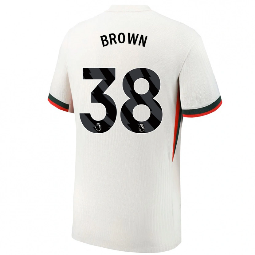 Danxen Mujer Camiseta Cerys Brown #38 Blanco Verde 2ª Equipación 2025/26 La Camisa