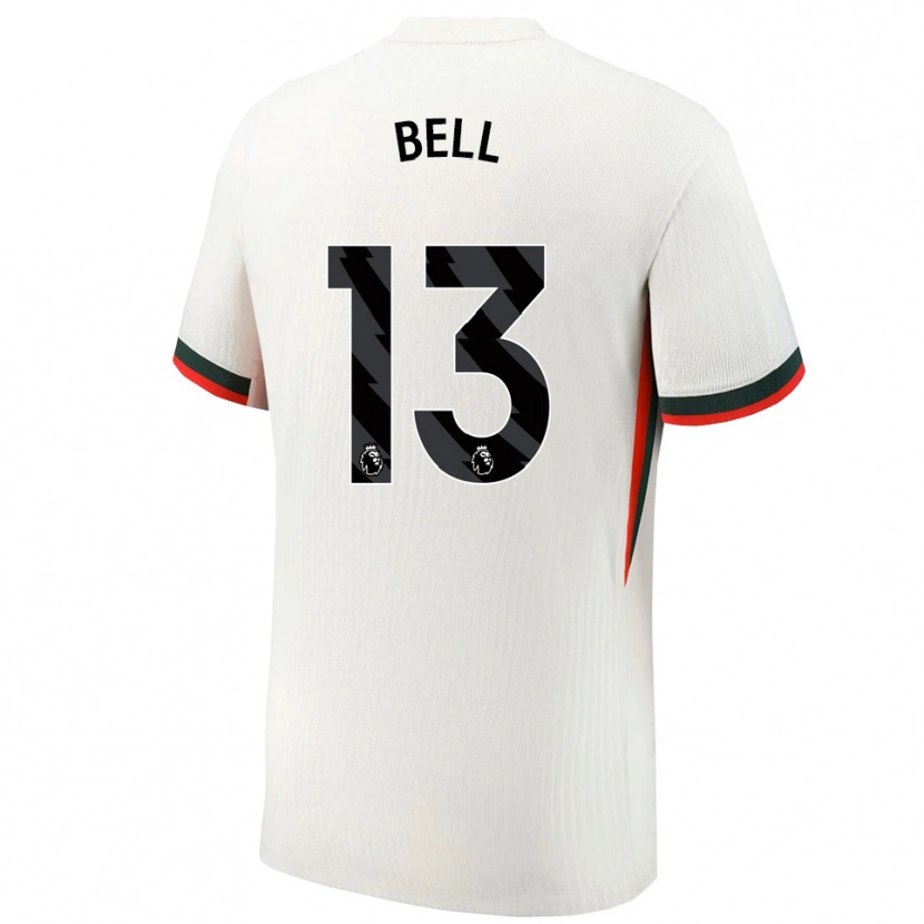 Danxen Mujer Camiseta Toby Bell #13 Blanco Verde 2ª Equipación 2025/26 La Camisa