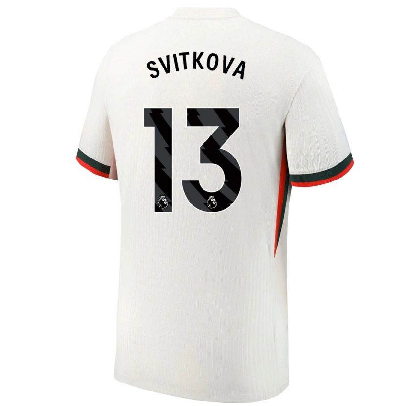 Danxen Mujer Camiseta Katerina Svitkova #13 Blanco Verde 2ª Equipación 2025/26 La Camisa