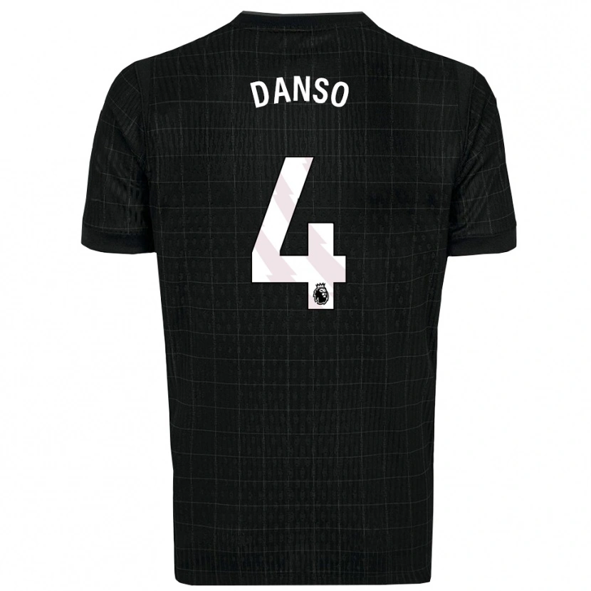 Danxen Mujer Camiseta Kevin Danso #4 Negro Gris 2ª Equipación 2025/26 La Camisa