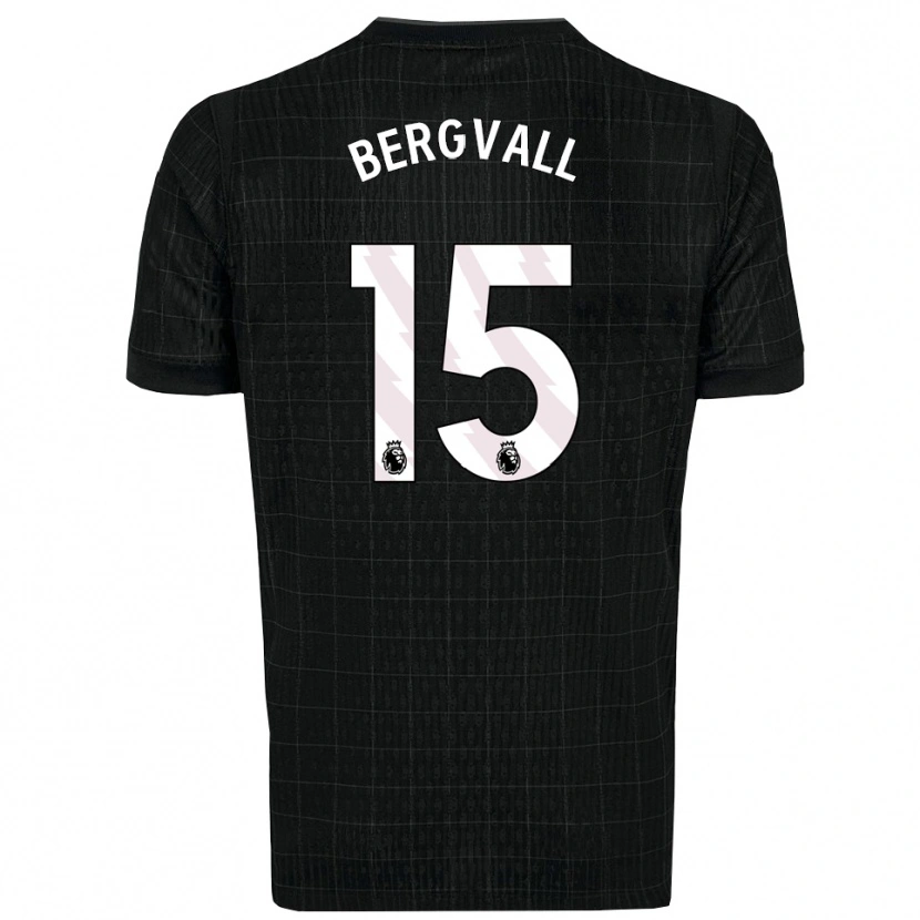 Danxen Mujer Camiseta Lucas Bergvall #15 Negro Gris 2ª Equipación 2025/26 La Camisa