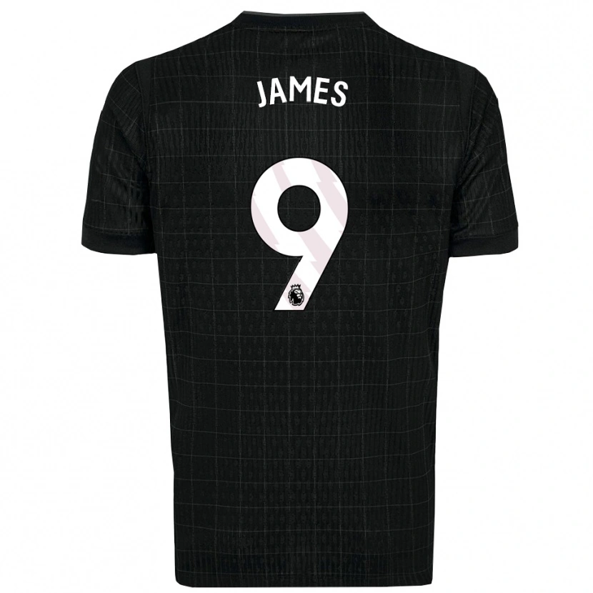 Danxen Mujer Camiseta Herbie James #9 Negro Gris 2ª Equipación 2025/26 La Camisa