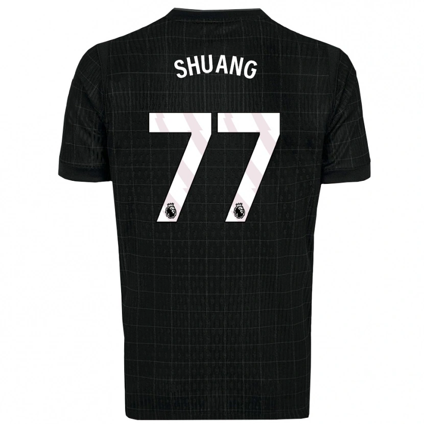 Danxen Mujer Camiseta Wang Shuang #77 Negro Gris 2ª Equipación 2025/26 La Camisa