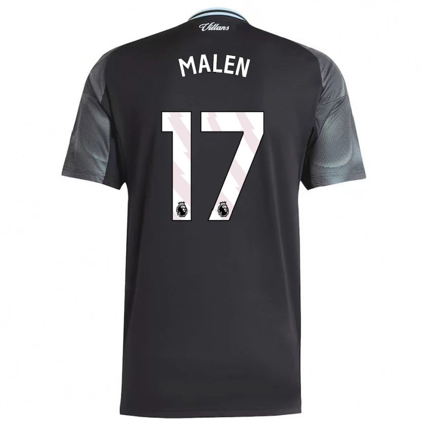 Danxen Mujer Camiseta Donyell Malen #17 Negro Celeste 2ª Equipación 2025/26 La Camisa
