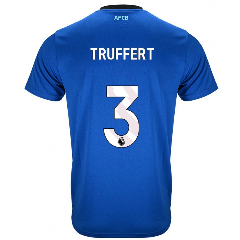 Danxen Mujer Camiseta Adrien Truffert #3 Azul Negro 2ª Equipación 2025/26 La Camisa