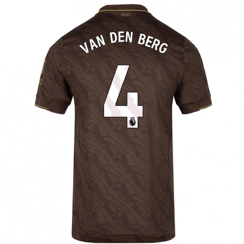 Danxen Mujer Camiseta Sepp Van Den Berg #4 Marrón Oro 2ª Equipación 2025/26 La Camisa