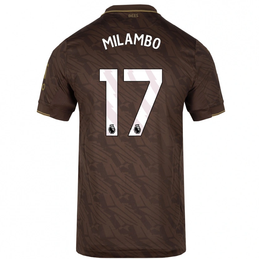 Danxen Mujer Camiseta Antoni Milambo #17 Marrón Oro 2ª Equipación 2025/26 La Camisa