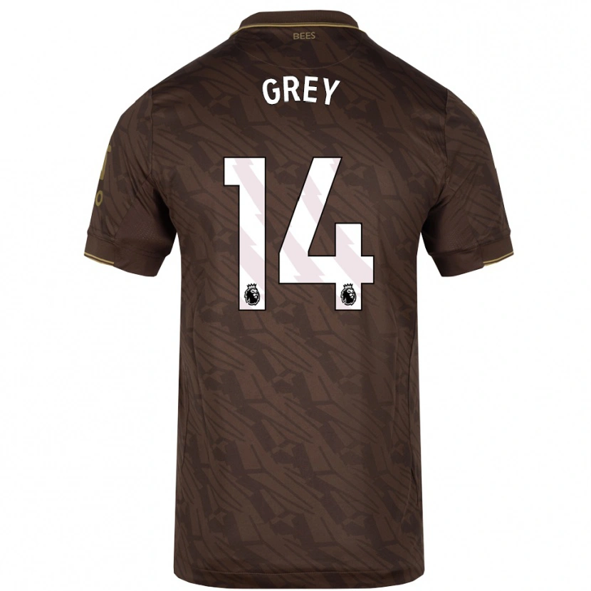 Danxen Mujer Camiseta Andre Grey #14 Marrón Oro 2ª Equipación 2025/26 La Camisa