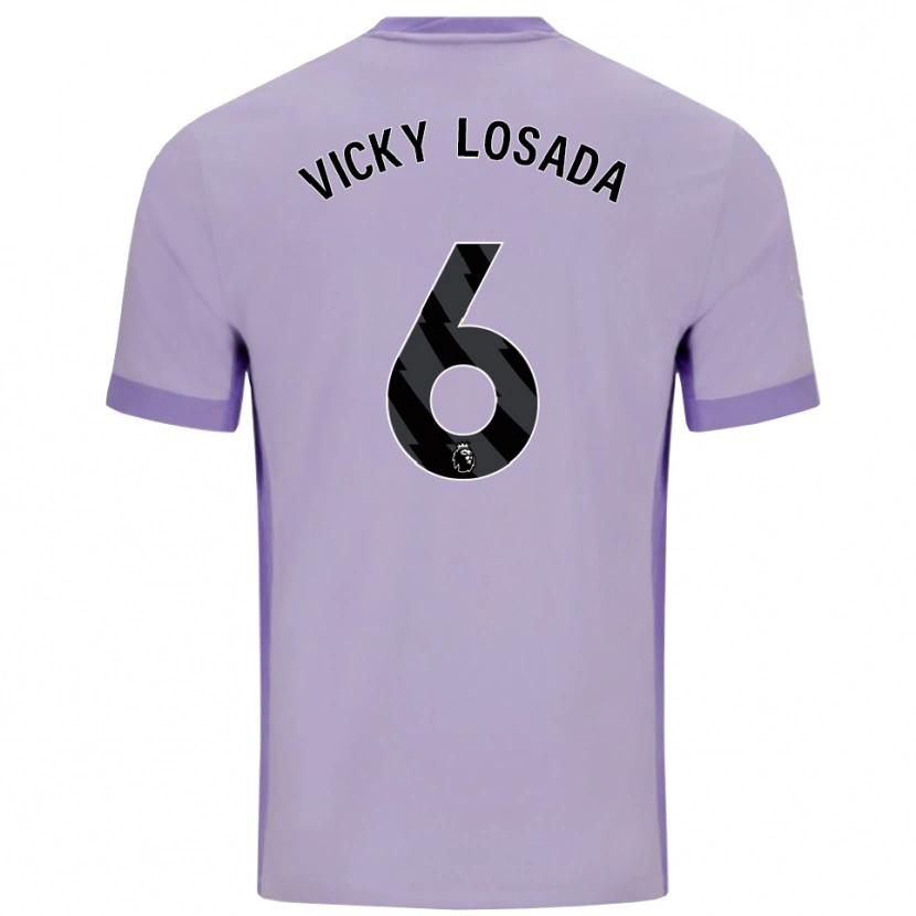 Danxen Mujer Camiseta María Victoria Losada Gómez #6 Morado Taro Blanco 2ª Equipación 2025/26 La Camisa