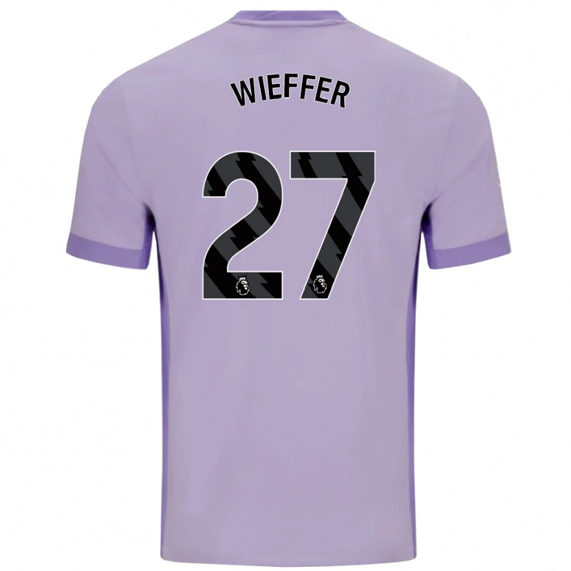 Danxen Mujer Camiseta Mats Wieffer #27 Morado Taro Blanco 2ª Equipación 2025/26 La Camisa