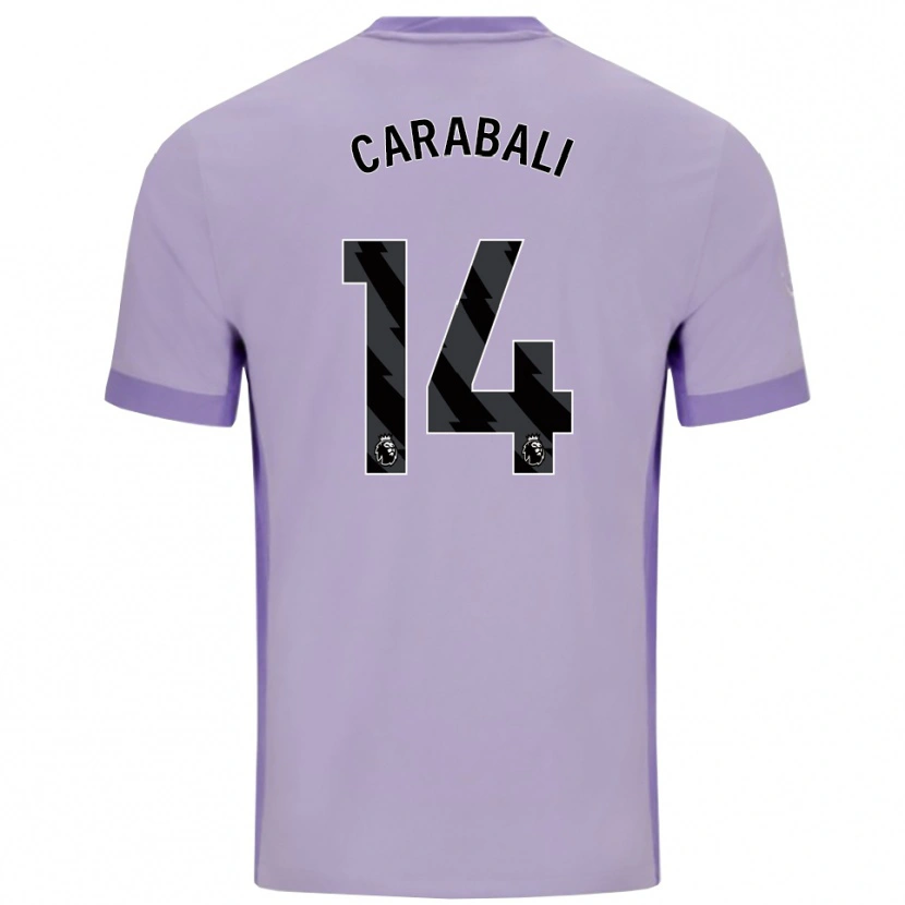 Danxen Mujer Camiseta Jorelyn Andrea Carabalí Martínez #14 Morado Taro Blanco 2ª Equipación 2025/26 La Camisa