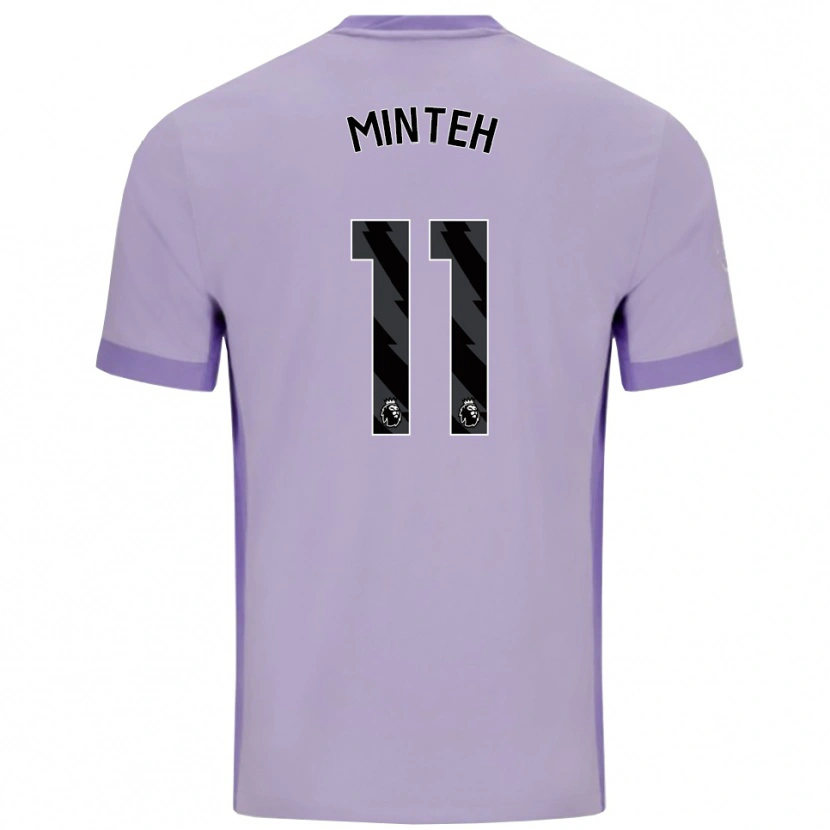 Danxen Mujer Camiseta Yankuba Minteh #11 Morado Taro Blanco 2ª Equipación 2025/26 La Camisa