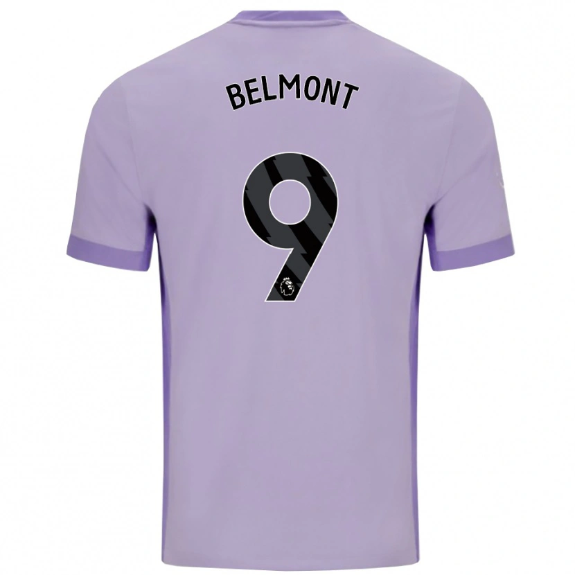 Danxen Mujer Camiseta Joe Belmont #9 Morado Taro Blanco 2ª Equipación 2025/26 La Camisa