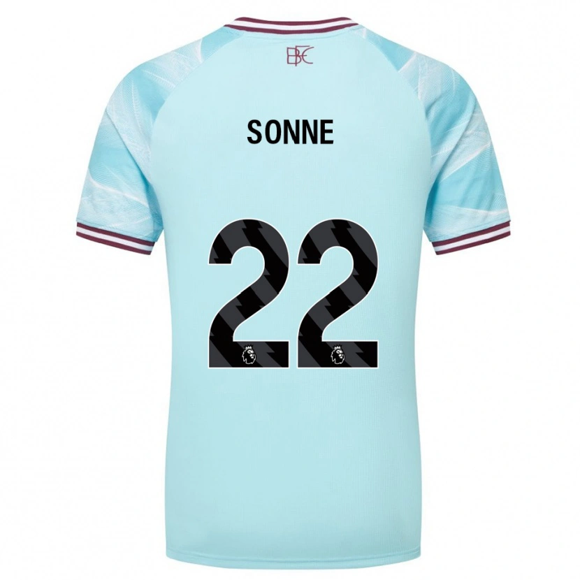 Danxen Mujer Camiseta Oliver Sonne #22 Celeste Borgoña 2ª Equipación 2025/26 La Camisa