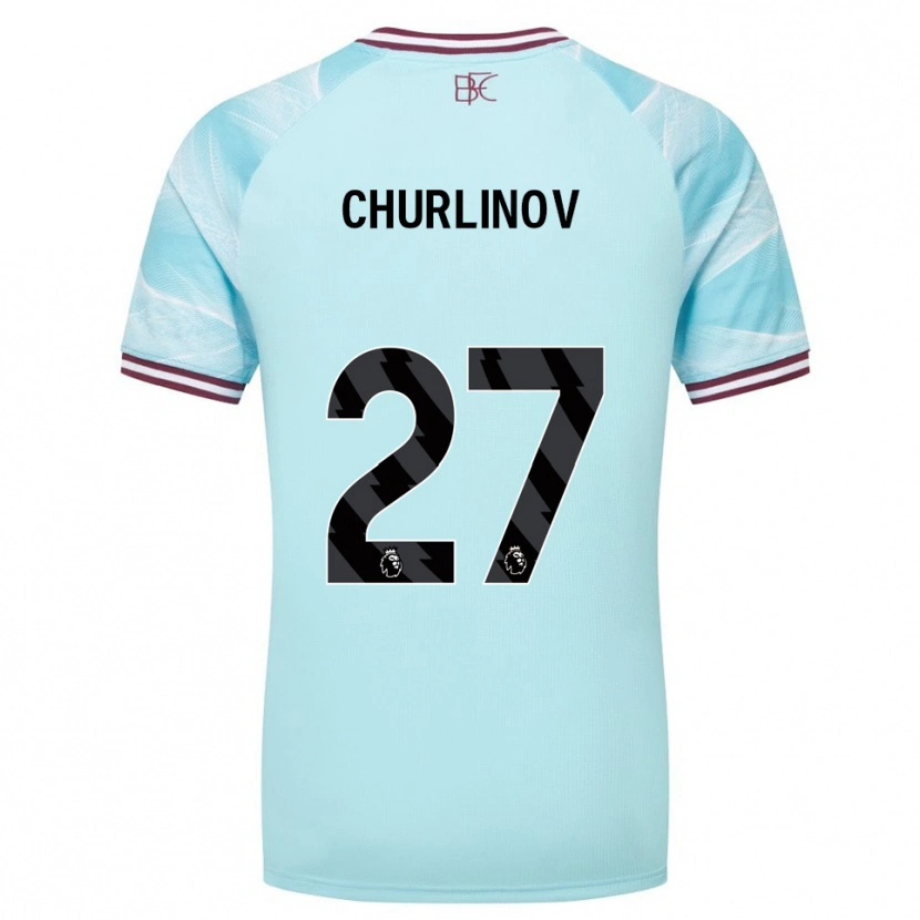 Danxen Mujer Camiseta Darko Churlinov #27 Celeste Borgoña 2ª Equipación 2025/26 La Camisa