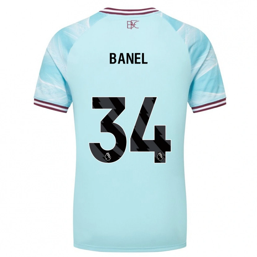 Danxen Mujer Camiseta Jaydon Banel #34 Celeste Borgoña 2ª Equipación 2025/26 La Camisa