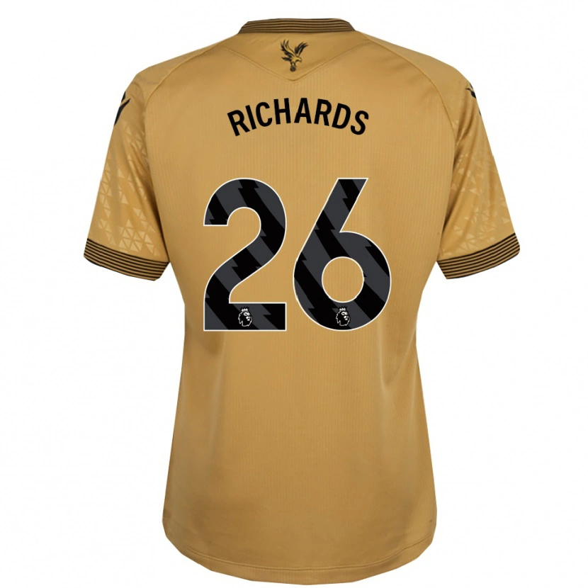 Danxen Mujer Camiseta Chris Richards #26 Oro Negro 2ª Equipación 2025/26 La Camisa