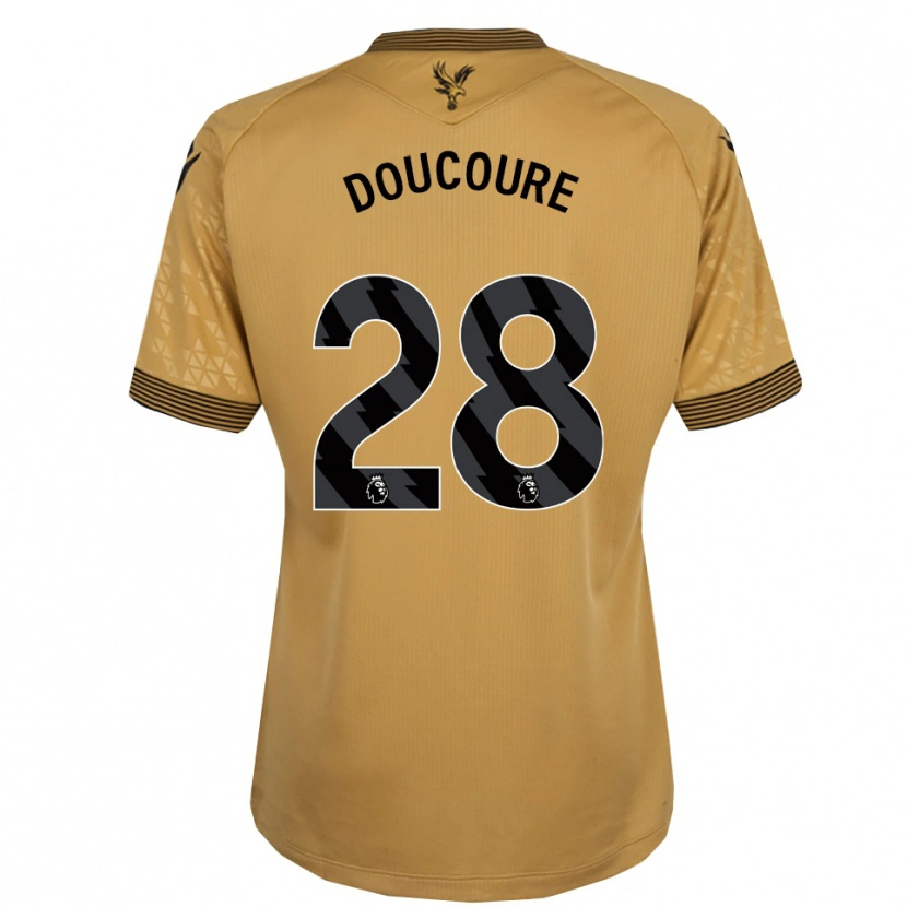 Danxen Mujer Camiseta Cheick Doucouré #28 Oro Negro 2ª Equipación 2025/26 La Camisa