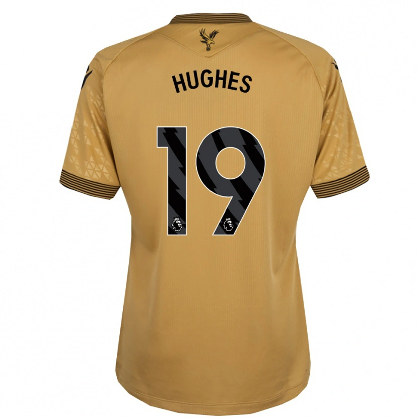 Danxen Mujer Camiseta Will Hughes #19 Oro Negro 2ª Equipación 2025/26 La Camisa