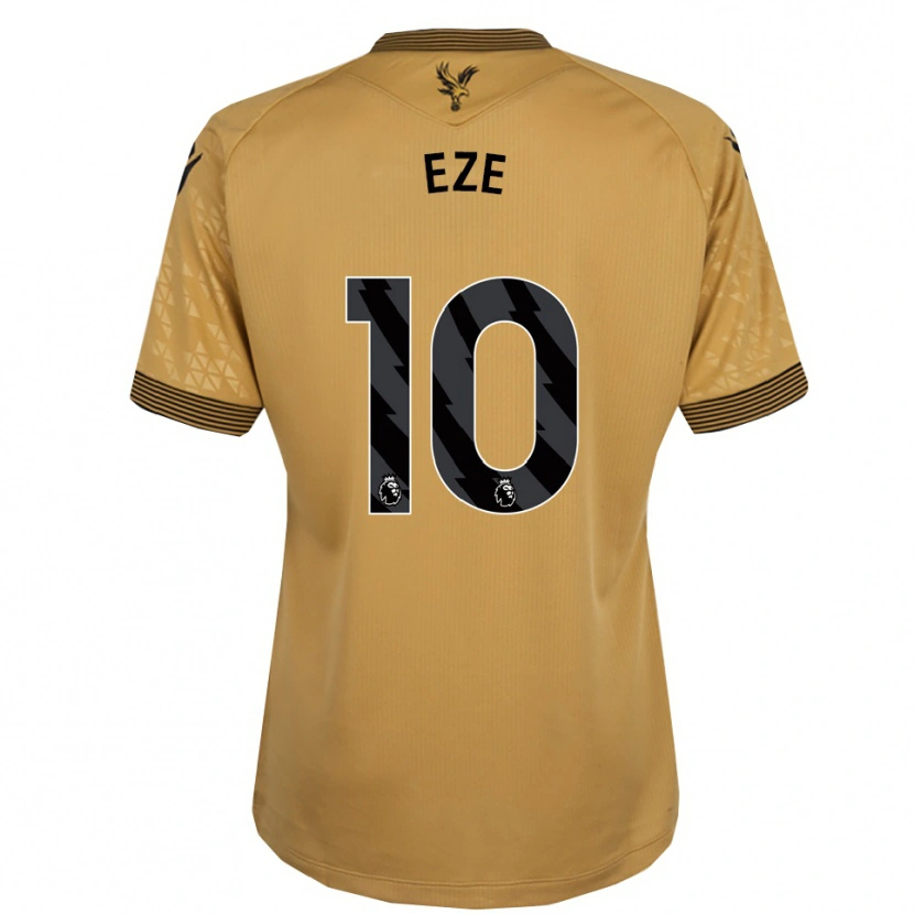 Danxen Mujer Camiseta Eberechi Eze #10 Oro Negro 2ª Equipación 2025/26 La Camisa