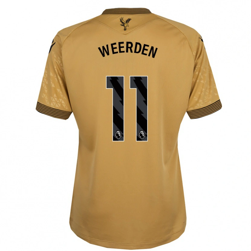 Danxen Mujer Camiseta Ashleigh Weerden #11 Oro Negro 2ª Equipación 2025/26 La Camisa