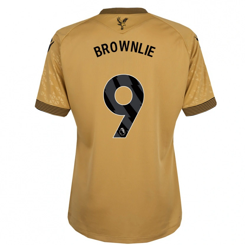 Danxen Mujer Camiseta Rylan Brownlie #9 Oro Negro 2ª Equipación 2025/26 La Camisa
