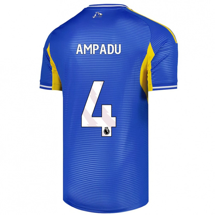 Danxen Mujer Camiseta Ethan Ampadu #4 Azul Amarillo 2ª Equipación 2025/26 La Camisa