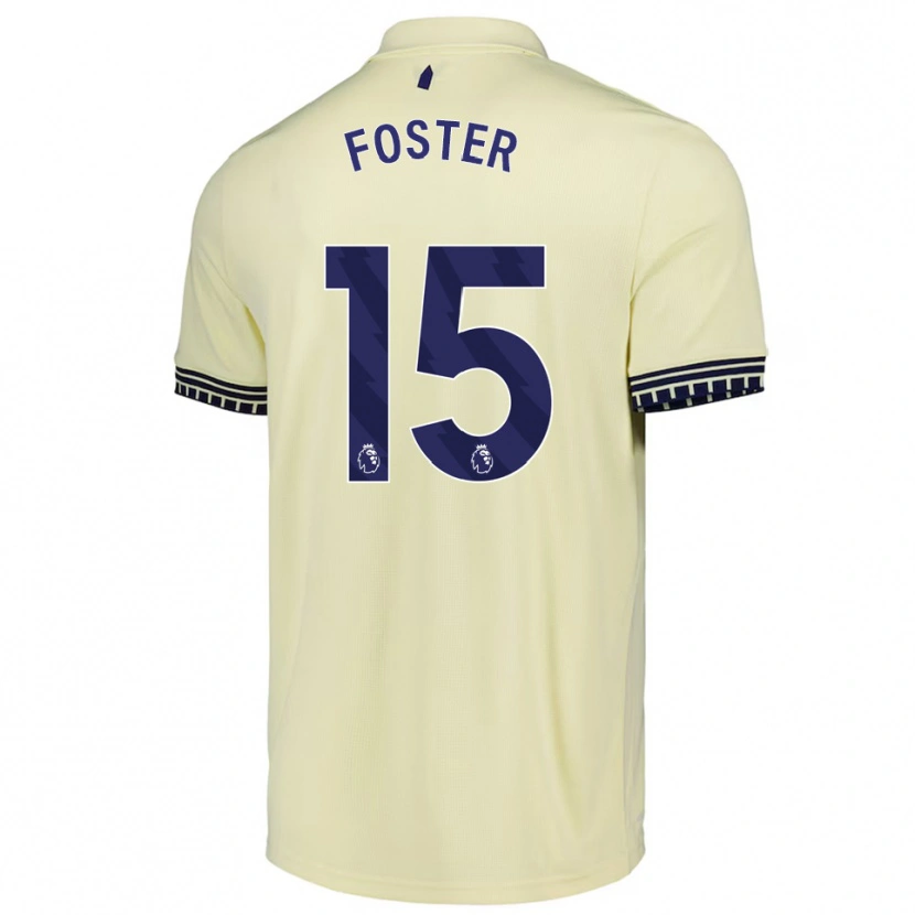 Danxen Mujer Camiseta Harvey Foster #15 Blanco Roto Negro 2ª Equipación 2025/26 La Camisa