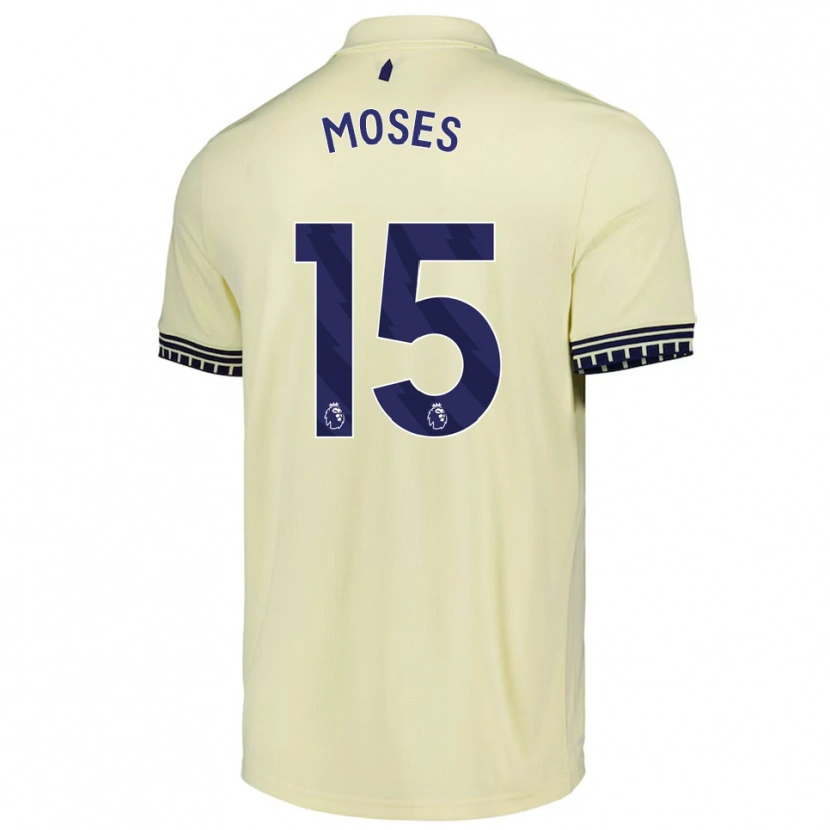 Danxen Mujer Camiseta Amari Moses #15 Blanco Roto Negro 2ª Equipación 2025/26 La Camisa