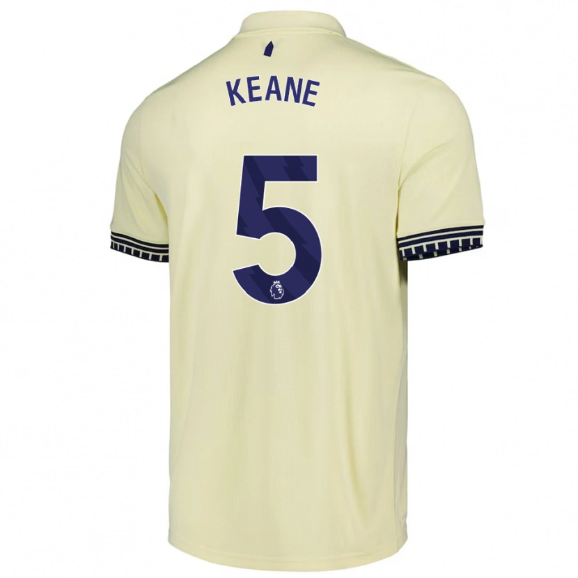 Danxen Mujer Camiseta Michael Keane #5 Blanco Roto Negro 2ª Equipación 2025/26 La Camisa