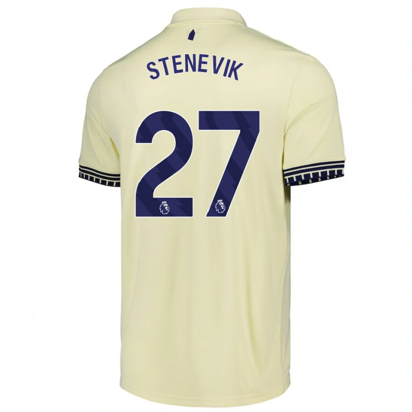 Danxen Mujer Camiseta Elise Stenevik #27 Blanco Roto Negro 2ª Equipación 2025/26 La Camisa